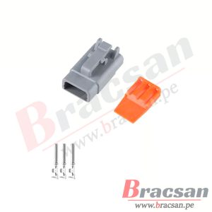 CONECTOR AUTOMOTRIZ HEMBRA DEUTSCH 3 PINES 22-16AWG DTM06-3S