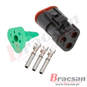 CONECTOR AUTOMOTRIZ HEMBRA DEUTSCH 3 PINES 20-14AWG DT06-3S-E005