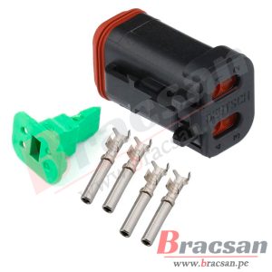 CONECTOR AUTOMOTRIZ HEMBRA DEUTSCH 4 PINES 20-14AWG DT06-4S-E005