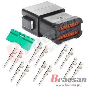 CONECTOR AUTOMOTRIZ MACHO DEUTSCH 3 PINES 20-14AWG DT04-3P-L012