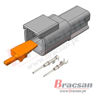CONECTOR AUTOMOTRIZ MACHO DEUTSCH 6 PINES 22-16AWG DTM04-6P