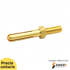 Conector banana macho con panel de rosca M4