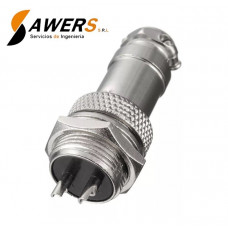 Conector de aviacion GX16 - 2pines M-H Impermeable