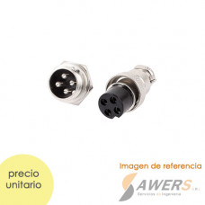 Conector de aviacion GX16 - 4pines M-H