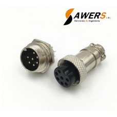 Conector de aviacion GX16 - 7pines M-H