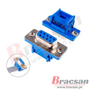 CONECTOR HEMBRA D-SUB 9 PINES DB9 PARA CABLE FLAT 1.27MM DB9H-FLAT