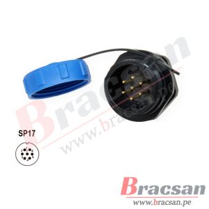 CONECTOR IMPERMEABLE HERMETICO 10 PINES 17MM MACHO PANEL IP68 WEIPU SP1712/P10-1C
