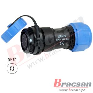 CONECTOR IMPERMEABLE HERMETICO 10 PINES 17MM MACHO AEREO IP68 WEIPU SP1711/P10-1C