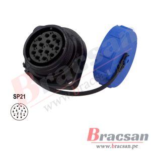 CONECTOR IMPERMEABLE HERMETICO 2 PINES 21MM MACHO PANEL IP68 WEIPU SP2113/P2-1C