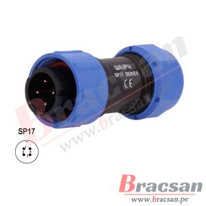 CONECTOR IMPERMEABLE HERMETICO 7 PINES 17MM HEMBRA AEREO IP68 WEIPU SP1710/S7
