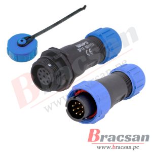CONECTOR IMPERMEABLE HERMETICO AEREO 13MM IP68 9 PINES WEIPU SP1310/P9A