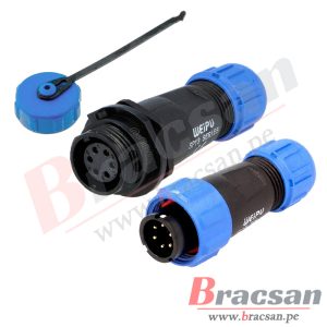 CONECTOR IMPERMEABLE HERMETICO AEREO 13MM IP68 6 PINES WEIPU SP1310/P6A