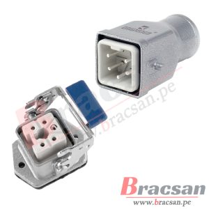 CONECTOR INDUSTRIAL METALICO 5 PINES MACHO + HEMBRA EMAS EBM05FU30 + EBM05PE46