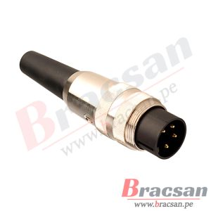 CONECTOR M16 DE 4 PINES MACHO RECTO METALICO LUMBERG SV 40