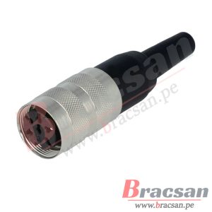 CONECTOR M16 DE 6 PINES HEMBRA RECTO METALICO M16-6HR