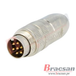 CONECTOR M16 DE 8 PINES MACHO RECTO METALICO LUMBERG 0332 08