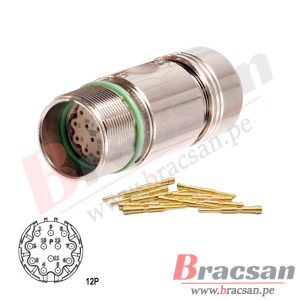 CONECTOR M23 SERVOMOTOR 12 PINES MACHO RECTO M623-P12P-GCK14.5