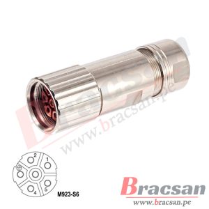 CONECTOR M23 SERVOMOTOR 6 PINES HEMBRA RECTO CAZN M923-S6-GCA14.5
