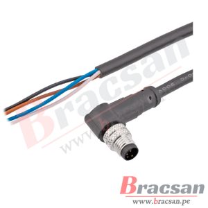 CONECTOR M8 4 PINES 4P MACHO ACOTADO CABLE DE 5 METROS CAN BUS PARA SENSOR M8-4MA-5MT