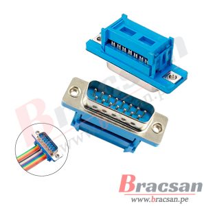 CONECTOR MACHO D-SUB 15 PINES DB15 PARA CABLE FLAT 1.27MM DB15M-FLAT