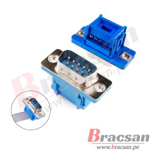 CONECTOR MACHO D-SUB 9 PINES DB9 PARA CABLE FLAT 1.27MM DB9M-FLAT