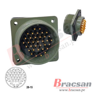 CONECTOR MILITAR AVIACION SERIE DS/MS 22 PINES MACHO CHASIS DS3102A 28-11P-C