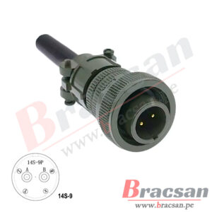 CONECTOR MILITAR AVIACION SERIE DS/MS 5 PINES MACHO RECTO DS3106A 14S-5P-A