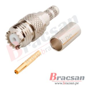 CONECTOR MINI UHF HEMBRA CABLE RG-58 AMPHENOL RF MU6121A1-NT3G-58U-50