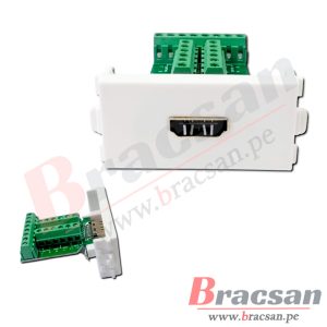 CONECTOR TIPO DADO HDMI 2.0 HEMBRA PARA MONTAJE EN PANEL CON BORNERA
