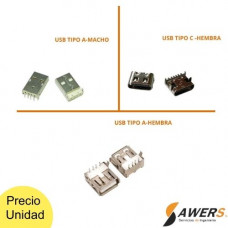 Conector USB M-H Tipo A-B-C