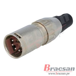 CONECTOR XLR CANON AUDIO MACHO METALICO 5 PINES DELTRON 701-0500