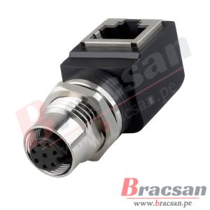 CONVERSOR, ADAPTADOR M12 DE 8 PINES HEMBRA TIPO A A PUERTO RJ45 BS CONNECTOR M12-8AH-RJ45