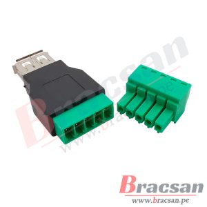 CONVERSOR ADAPTADOR USB 2.0 HEMBRA A BORNERA 5 PINES USB-HBORN