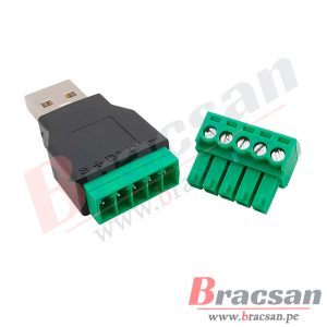 CONVERSOR ADAPTADOR USB 2.0 MACHO A BORNERA 5 PINES USB-MBORN
