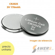 CR2025 pila litio boton 3V 170mA