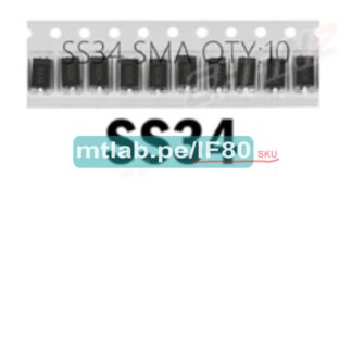 Diodo Schottky SS34 3A 40 V, formato SMD