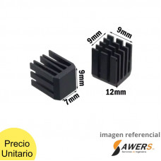 Disipador de Aluminio 9x9x12mm
