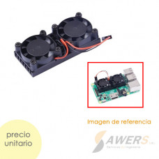 Disipador de aluminio dual fan Raspberry Pi 4
