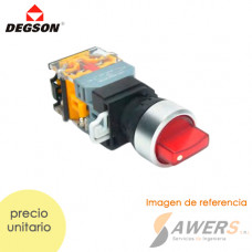 DT22M-S2RD11 selector giratorio momentaneo con luz (metal)
