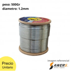 Estaño de soldar 60/40 Parkotek 500gr 1.2mm