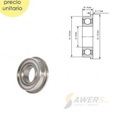 F695ZZ 5x13x4mm Rodamiento con brida