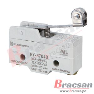 FINAL DE CARRERA MICROSWITCH 10A 250VAC SPDT PALANCA CON RUEDA HANYOUNG NUX HY-R704B