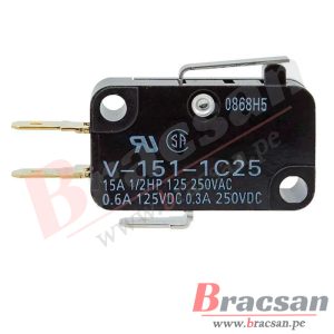FINAL DE CARRERA MICROSWITCH 15A 250V SPDT PALANCA CON RUEDA OMRON V-156-1C25