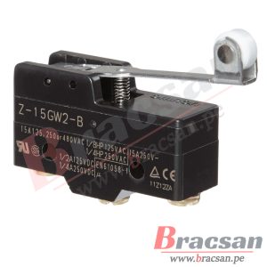 FINAL DE CARRERA MICROSWITCH 15A 250VAC SPDT PALANCA CON RUEDA OMRON Z-15GW2-B