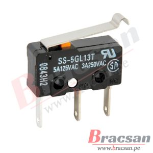 FINAL DE CARRERA MICROSWITCH 5A 125V SPDT CON PALANCA TIPO ARCO 3 PINES OMRON SS-5GL13T