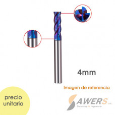 Fresa Corte Espiral HRC65 4 flautas  CED=4*10*50mm