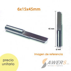 Fresa cuchilla de desvaste columna Plana 6x15mm