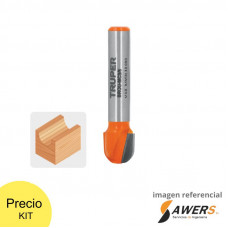 Fresa para router media caña 3/8" Truper