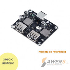 Fuente DC 4.5V-32V a salida Buck QC3.0 USB 5V 3A 2CH