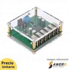 Fuente DC 8V-40V a salida Buck QC3.0 USB 5V 8A 6CH